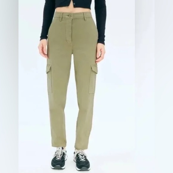 Aritzia Pants - Aritzia Wilfred Free Modern Cargo Pants Storm Green 16 - Cotton Stretch Khaki